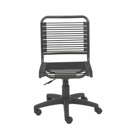 HOMEROOTS 35 in. Round Bungee Cord Low Back Office Chair, Black 400762